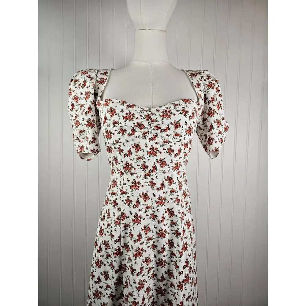 Danielle Bernstein X Macy's White Floral Sweetheart Maxi Dress Women's XS - Picture 4 of 10